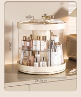 Organisateur de maquillage cosmétique transparent de bureau support de rangement rotatif pour pinceaux de maquillage rouge à lèvres autres essentiels-coiffeuse