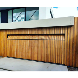 Porte de <span class=keywords><strong>garage</strong></span> coulissante automatique de haute qualité en acier à grille de bois, moderne et électrique, pour maisons (USA) - Product Image 4