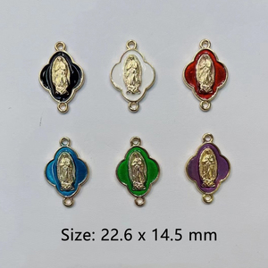 Aleación Virgen Mexicana Guadalupe Aceite Caída Pequeño Colgante Accesorios Tamaño 22,6x14,5mm - Product Image 2