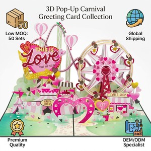 Tarjeta de Felicitación Pop-Up 3D con Diseño de Circo, para San Valentín, Cumpleaños, Regalo, Sorpresa Festiva - Product Image 6