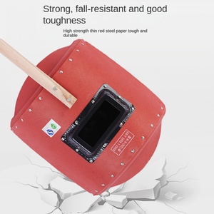 Yonglei, máscara de soldadura semiautomática roja de mano, borde de <span class=keywords><strong>aluminio</strong></span> grueso clásico, cascos protectores impermeables, 1 año - Product Image 1