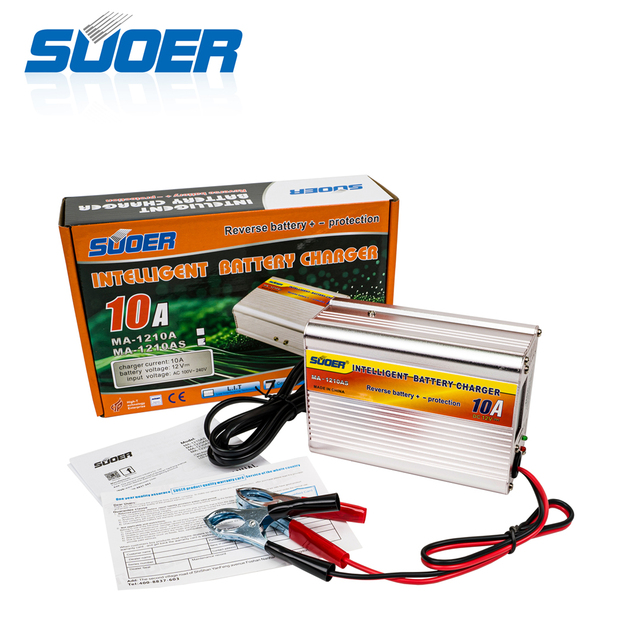 Suoer MA-1210AS-SX New Design Intelligent Battery Charger with Digital Display 10a-80a 12v/24v Acid Lead Battery Charger