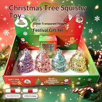 Jouets anti-stress de Noël de haute qualité, 12 pièces/boîte, en maltose, à montée lente, en forme de sapin et de Père Noël, cadeaux de Noël