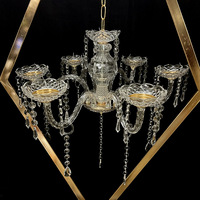 Centres de table de mariage, Candelabres en métal doré et argenté, Supports à fleurs, Décoration de fêtes et mariages, Porte-bougies de table