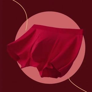 Boxer short homme rouge en modal respirant sans couture taille mi-haute pour le Nouvel An chinois et les fêtes porte-bonheur - Product Image 2