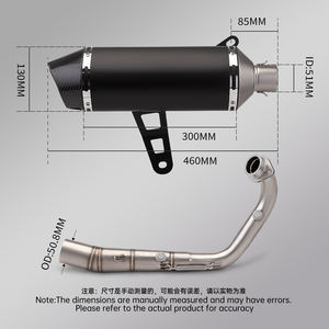 Système d'échappement en acier inoxydable pour ZONTES 368G 2024 2025 avec embout en fibre de carbone, silencieux <span class=keywords><strong>DB</strong></span> <span class=keywords><strong>amovible</strong></span> 51 mm - Product Image 2