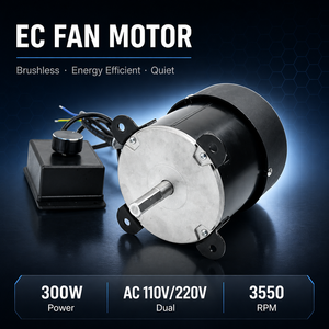 เครื่องฟอกอากาศ ระบบระบายอากาศ HVAC อุตสาหกรรม มอเตอร์ไร้แปรงถ่าน DC 300W AC110V/220V 3550RPM หมุนตามเข็มนาฬิกา สำหรับมาตรฐานประสิทธิภาพ IE4 IP55 พัดลม EC - Product Image 4