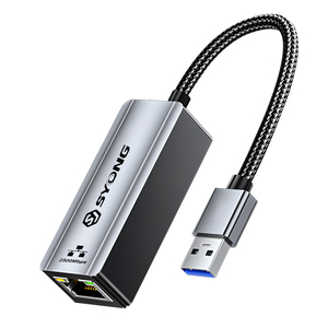 SYong USB-A อะแดปเตอร์อีเทอร์เน็ต2.5กรัมพร้อมพอร์ตชาร์จ100วัตต์ USB C เพื่อ RJ45อะแดปเตอร์เครือข่ายแลน - Product Image 1