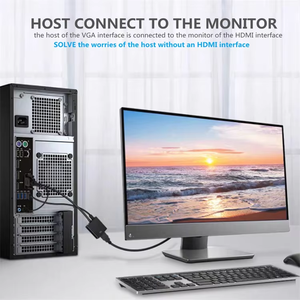 Câble VGA <span class=keywords><strong>vers</strong></span> HDMI en gros, 1080P avec <span class=keywords><strong>audio</strong></span> stéréo, alimentation USB, Plug and Play pour ordinateur portable, ordinateur de bureau, moniteur, téléviseur, projecteur - Product Image 6