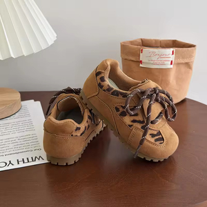 รองเท้าผ้าใบเด็กผู้หญิง พื้นนุ่ม แฟชั่น ลายเสือดาว ดีไซน์เนอร์ รองเท้าลำลองสำหรับเด็ก - Product Image 3