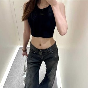 Nuevo top corto transpirable para mujer, traje de yoga, chaleco sin mangas para fitness con logo frontal, estilo deportivo, adelgazante, informal y corto. - Product Image 5