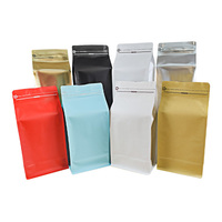 Pochette vide à fond plat avec logo personnalisé Sac en plastique PET/PE/AL de qualité alimentaire Valve pour grains de café Aliments pour animaux Chewing-gum Aliments en conserve