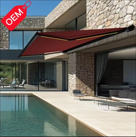 Auvent commercial rétractable automatique en alliage d'aluminium et acrylique, personnalisable, 7x4m, 7x3.5m, 7x3m, 7x2.5m, 7x2m, avec projection de 6m