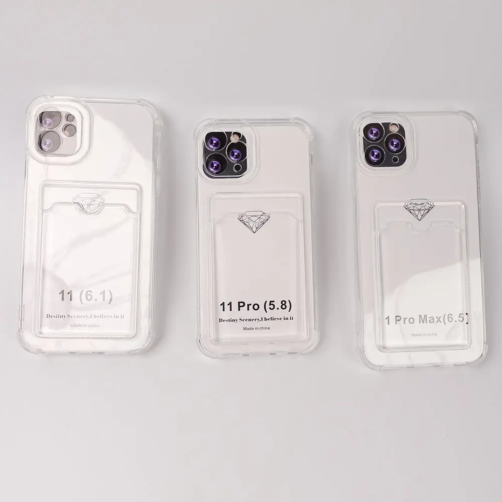 TPU klare Telefonhülle stoßfeste Kartenhalterhülle für iPhone 15 weiche Hülle für iPhone 15 plus 14 pro 15 promax Telefonhülle verpackt