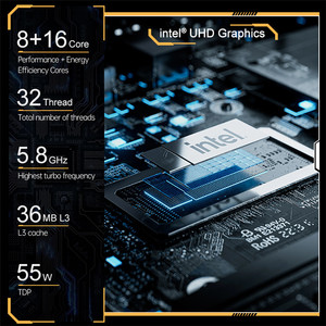 TOPC เมนบอร์ดสำหรับเล่นเกมความเร็วสูงสำหรับคอร์ I9-14900HX ชุดซีพียู 24 คอร์ 32 เธรด DDR4 OC4000 เมนบอร์ดเดสก์ท็อป - Product Image 2