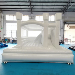 Commercial grade outdoor <b>inflatable</b> wedding <b>bouncer</b> modern white bounce house combo with slide - Product Image 1