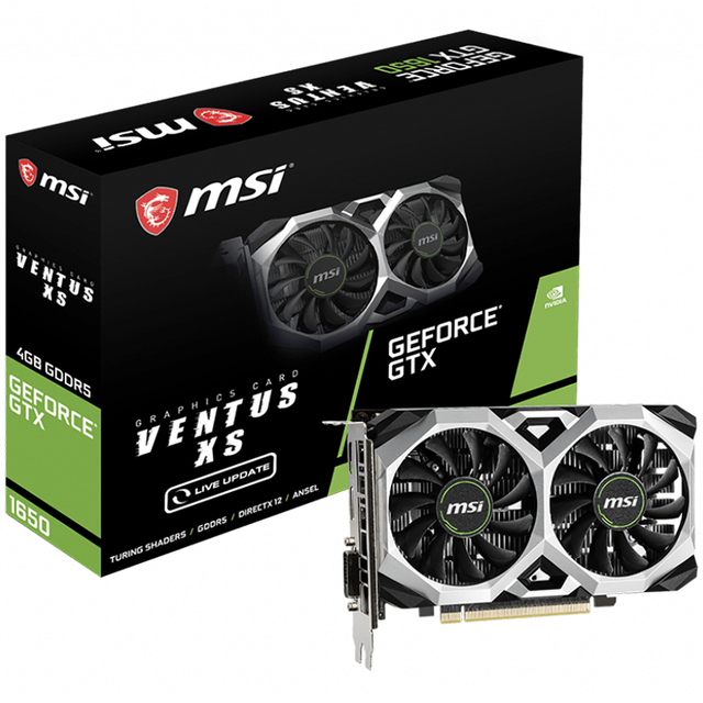 UsedMSI GeForce GTX 1650 VENTUS XS 4G Gaming Graphics Card with 4GB GDDR5 128-bit Memory Support DL-DVI-D Output