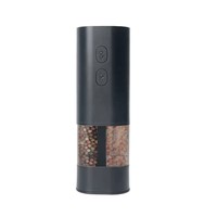 Moulin à poivre électrique 2-en-1 en acier inoxydable pour usage domestique, portable, alimenté par USB, réglable pour sel de mer, poivre noir, poivre de Sichuan