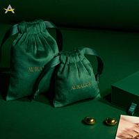 Sac cadeau en velours Auralux personnalisé avec logo, pour boucles d'oreilles, colliers, bagues, emballage de bijoux
