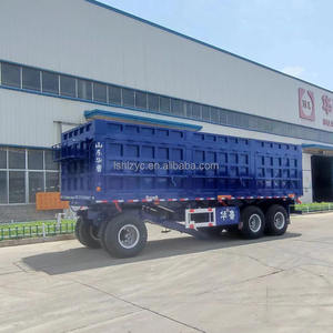 Remorque à <span class=keywords><strong>benne</strong></span> basculante latérale avec timon de guidage, 20 pieds, 30 pieds, 40 pieds, remorque complète, timon de guidage, remorque à <span class=keywords><strong>benne</strong></span> basculante latérale avec clôture, remorque de transport de marchandises - Product Image 2