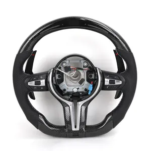 With Led Display Carbon Fiber Shift Paddle Leather M Steering Wheel For BMW F10 F30 X5 E70 E71 E60 E46 E92 E90 M3 M5 M6