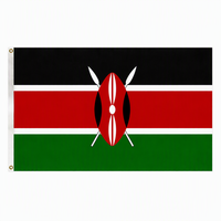 Drapeau national personnalisé du Kenya, drapeau imprimé en polyester, drapeau de la Journée nationale, drapeau d'élection, impression de drapeaux avec logo, impression personnalisée