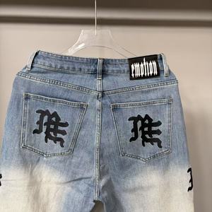 Jean pour homme de qualité supérieure, de luxe, EMOTIONS JEANS, imprimé graffiti vintage dessiné à la main, coupe droite décontractée - Product Image 5