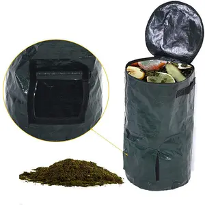 Garden Composting Bag Garbage Bag Organic Waste Kitchen Rubbish Storage Garden Yard Compost Bag Environmental PE Cloth Waste Bag