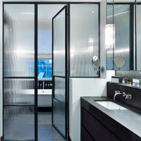 Cabine de douche Verre cannelé Cadre en aluminium Cabine de douche Hot Selling Good Design Porte de douche