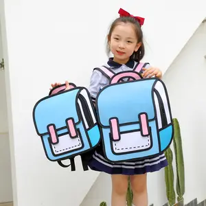 2024 New trend 2D anime Cartoon Schoolbag for Pupils Girls Super Light Schoolbag for Pupils Backpack for Boys