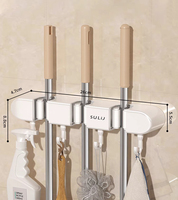 Pas de trou de poinçon mural balai organisateur porte-outils vadrouille et porte-balai pour la maison