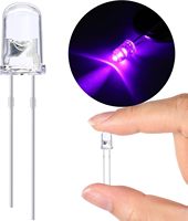 JINGLEIKE OEM/ODM Lampe LED Violette 3V 5mm 395-400nm Diode LED UV 0.06W pour Composants Électroniques d'Indicateur de Circuit PCB