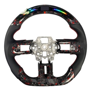 Volant de direction en carbone véritable de haute qualité pour <span class=keywords><strong>Ford</strong></span> <span class=keywords><strong>Mustang</strong></span> GT 2005 2006 <span class=keywords><strong>2007</strong></span> 2008 2009, volant sport en cuir perforé - Product Image 4