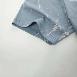 T-shirt décontracté tricoté à manches courtes, col rond, avec logo personnalisé, coupe oversize, 100% coton, imprimé tie-dye, écologique, livraison rapide, vente en gros à prix abordable - Product Image 5