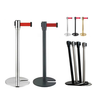 Barrière de contrôle de file d'attente en acier inoxydable de haute qualité, empilable, en forme de U, avec ceinture rétractable