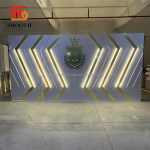 Panel LED Acrílico Curvo con Forma de Montañas Cuadradas Modernas, Iluminación Cálida, Fondo Lujoso con Tamaño Personalizable - Product Image 6