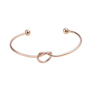 Promo Pabrik Grosir Gelang Manset Simpul Baja Tahan Karat Kustom untuk Wanita Perhiasan Fashion Sederhana - Product Image 5
