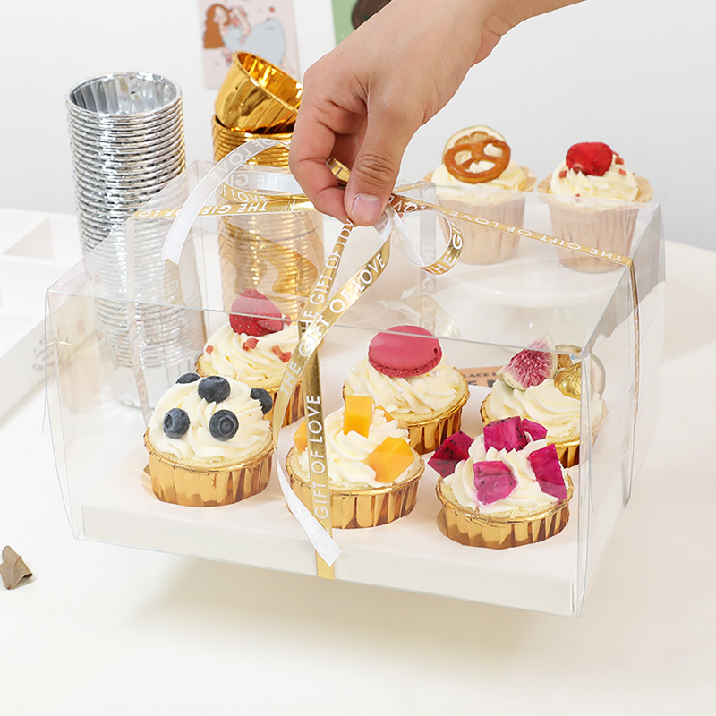 LIVINJA Lot De 2 Boîtes De Transport Pour Gâteaux Et Cupcakes/muffins - Avec Insert De Levage Pratique, Fermetures à Clic Et Poignées De Transport - 2 étages - 40 X 30 X