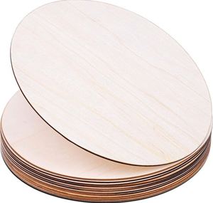 วงกลมไม้รักษ์โลกแบบยังไม่เสร็จสำหรับงานประดิษฐ์ DIY ตกแต่งด้วยเลเซอร์ - Product Image 1