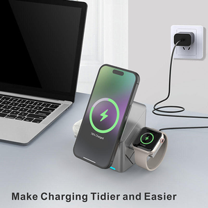 Chargeur sans fil trois en un avec base de charge magnétique adapté à la charge sans fil des téléphones et montres <span class=keywords><strong>Apple</strong></span> - Product Image 4