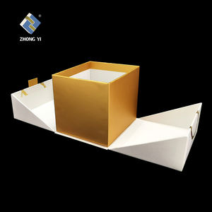 Confezione regalo con cesto magnetico in carta di cartone naturale marrone all'ingrosso - Product Image 2