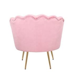 Poltrona Moderna in Velluto <span class=keywords><strong>Rosa</strong></span> con Gambe Dorate per Soggiorno - Product Image 4