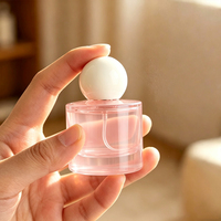 Vente en gros de flacons de parfum vides de 30 ml, flacons ronds en verre avec pulvérisateur, étiquette personnalisée, flacon de parfum avec bouchon blanc