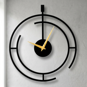 Reloj de Pared Redondo Minimalista de Metal, Diseño Geométrico Abstracto, Reloj Analógico de Cuarzo Silencioso para Colgar en la Sala de Estar - Product Image 2