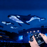 Jouet drone baleine volante télécommandée gonflable bionique, accessoire de spectacle pour les sites pittoresques, les centres commerciaux et les aquariums
