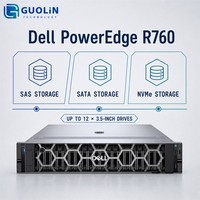 Serveur de centre de données Dell PowerEdge R760, infrastructure cloud 2U en rack, double Xeon, DDR5, NVMe, prêt pour les GPU
