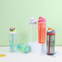 Aangepaste 750Ml Transparante Beker Grote Capaciteit Sportgym Plastic Waterfles Buiten Dubbele Drinkstro Beker Met Handvat