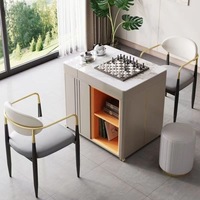Îlot de cuisine moderne, léger, luxueux et haut de gamme avec rangement, comptoir rétractable pour restaurant ou bureau