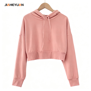 Hoogwaardige op maat gemaakte logo dames cropped oversized <span class=keywords><strong>hoodies</strong></span> casual sweatshirts cropped jack 2026 mode Y2K kleding - Product Image 3