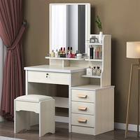 Commode blanche nordique Phoenix Home avec miroir et tiroirs, commodes modernes en bois